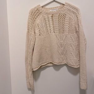 Cream Endless Rose Knit Sweater - Small